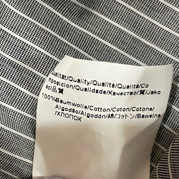 Hugo Boss stripped  button down grey-white slim fit casual preppy Dress shirt - Picture 4 of 7